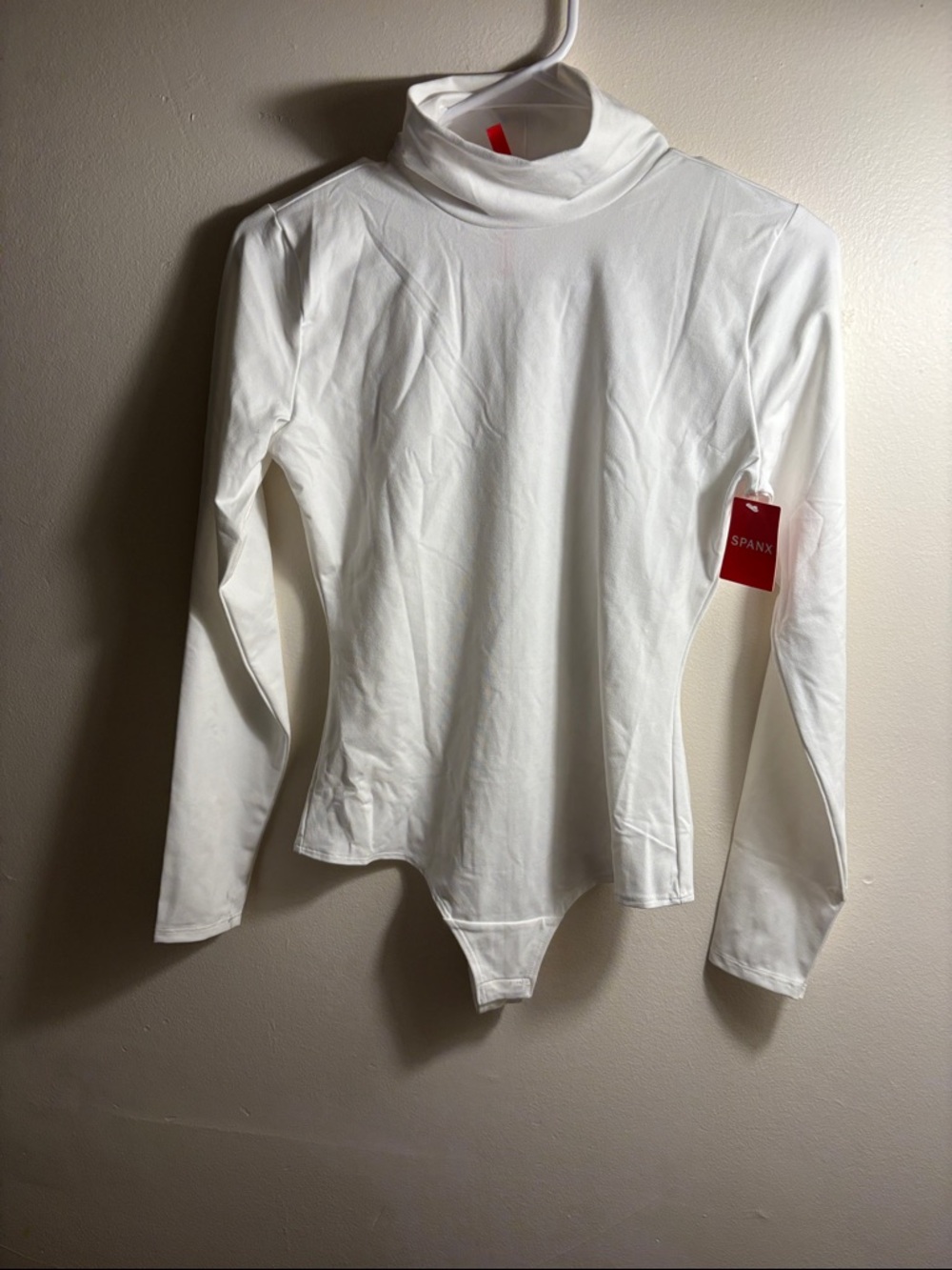 SPANX White Long-Sleeve Turtleneck Bodysuit